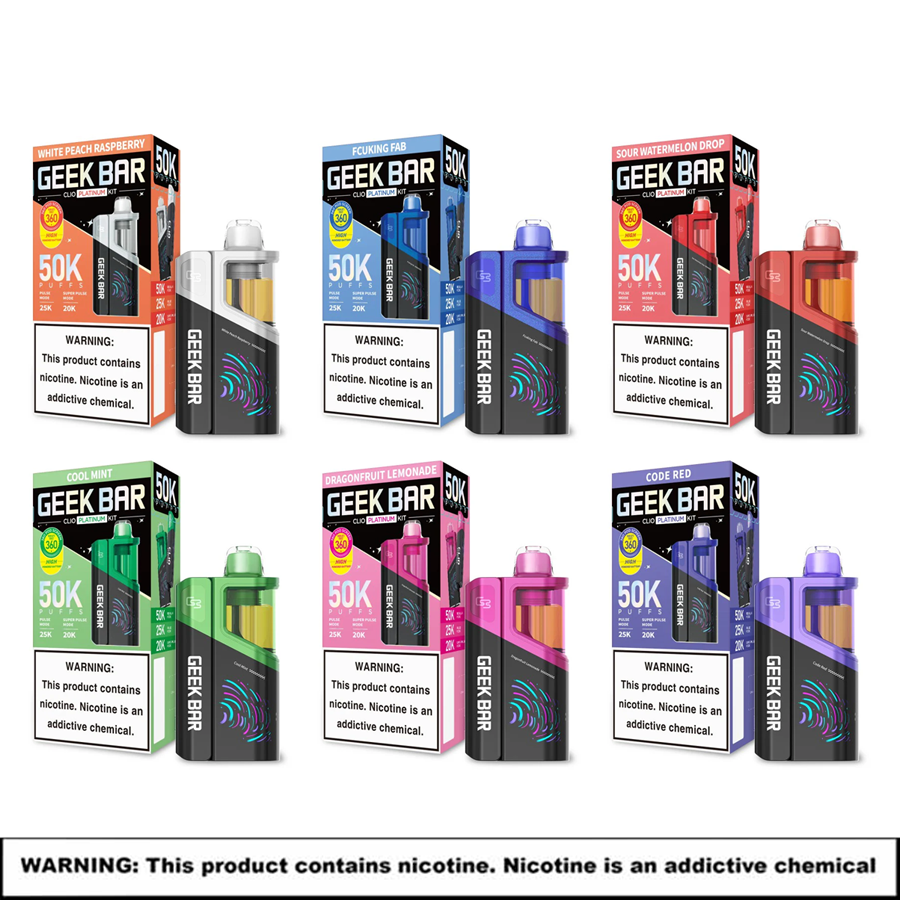 Geekbar Clio Platinum Disposables Kits | 5% Nicotine | 50000 Puffs | 5 Count Display product image